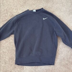 Nike Gray Crewneck Sweater with Iconic Swoosh